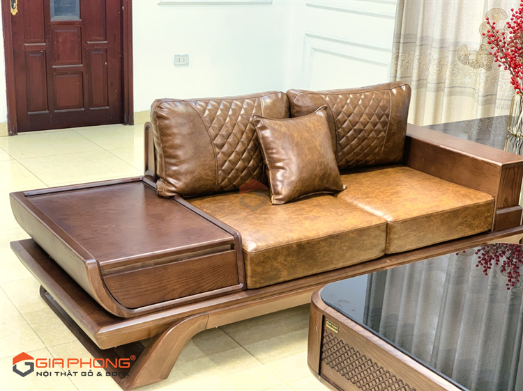 Sofa Gỗ Cánh Sen Chân Uốn