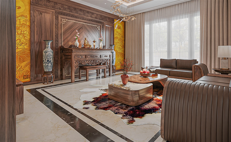 Sofa gỗ óc chó Corina