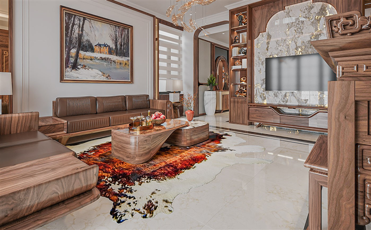 Sofa gỗ óc chó Corina