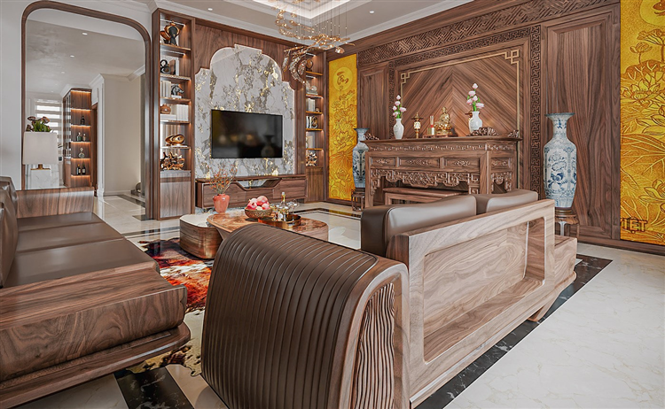 Sofa gỗ óc chó Corina