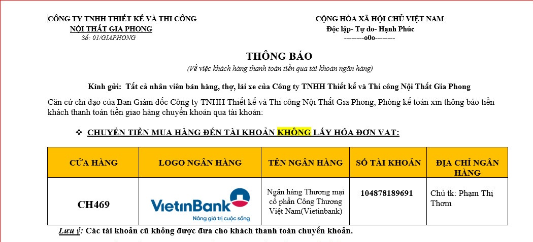 HƯỚNG DẪN MUA HÀNG VÀ THANH TOÁN TẠI NỘI THẤT GIA PHONG