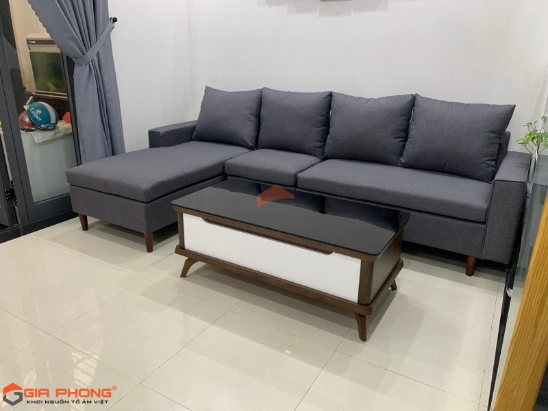 Bàn giao mẫu sofa nỉ cho khách hàng anh Tân tại Hải Châu