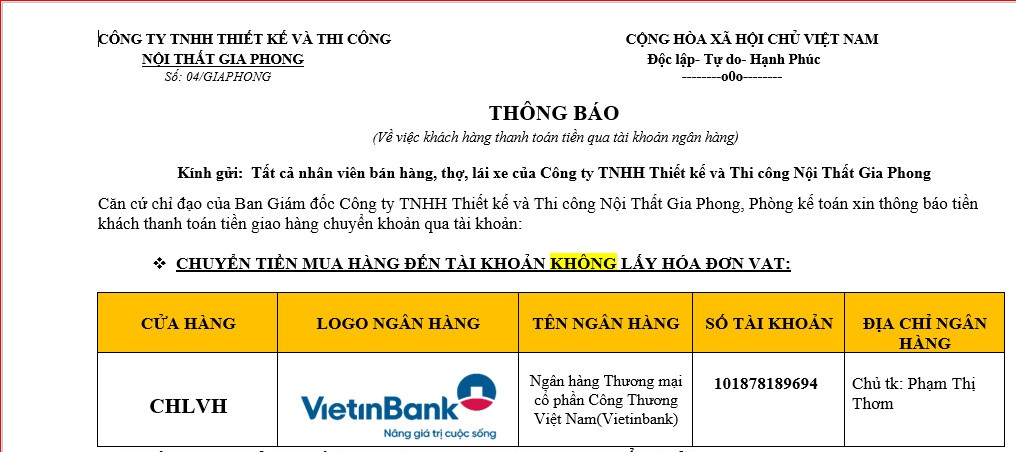 HƯỚNG DẪN MUA HÀNG VÀ THANH TOÁN TẠI NỘI THẤT GIA PHONG