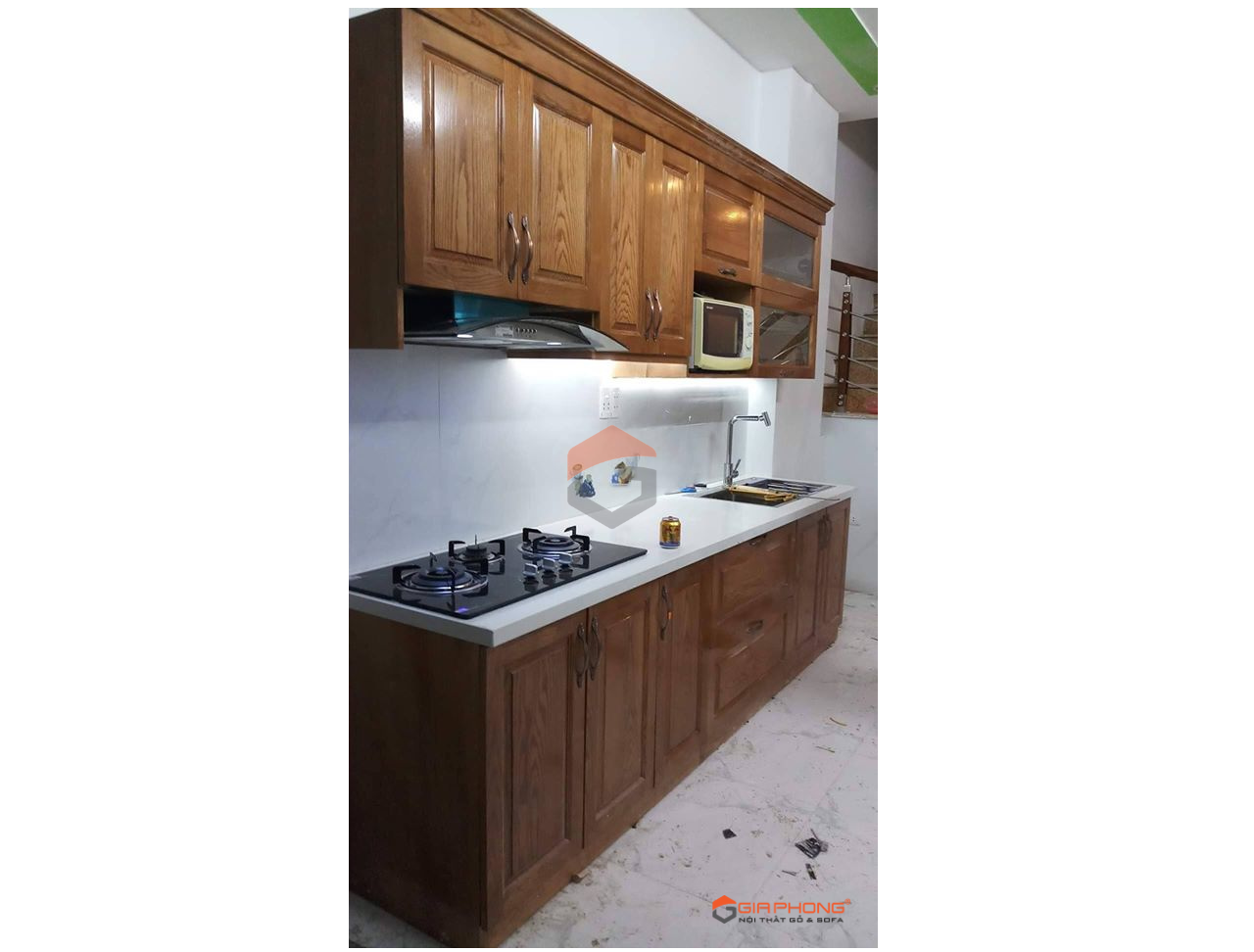 Tủ Bếp Gỗ Sồi 003#