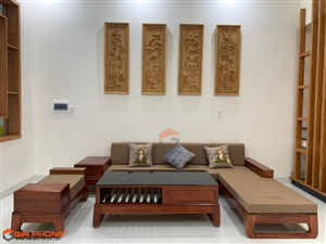 Bàn giao mẫu sofa gỗ cho khách hàng Chú Hải tại Đại Lộc - Quảng Nam.