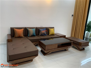 Bàn giao Bộ sofa gỗ cho khách hàng chị Tin tại Quảng Nam