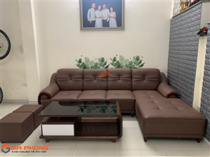 Bàn giao mẫu sofa da cho khách hàng chị Thúy tại Liên Chiểu.