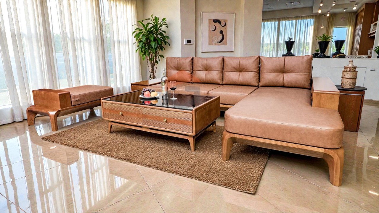  Sofa Gỗ Sồi Đức BKS169 (Tần Bì – ASH)