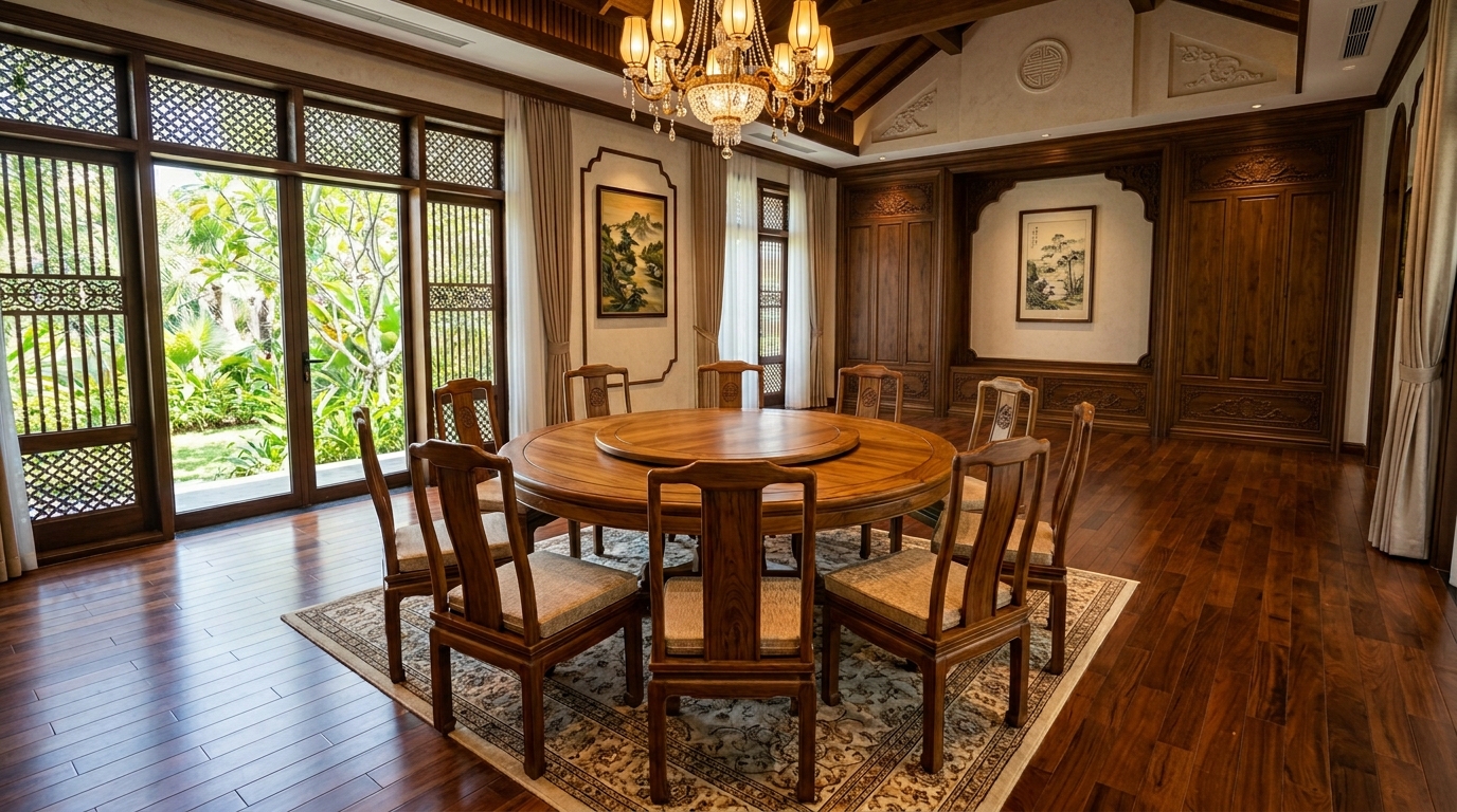 Chi tiết thông số kích thước bàn tròn 8 người chuẩn xác