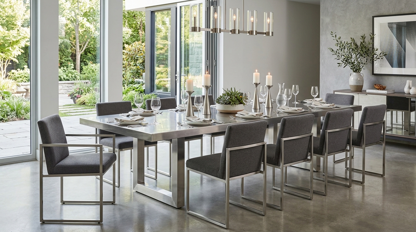 Diện tích không gian cần thiết để đặt bàn tròn inox