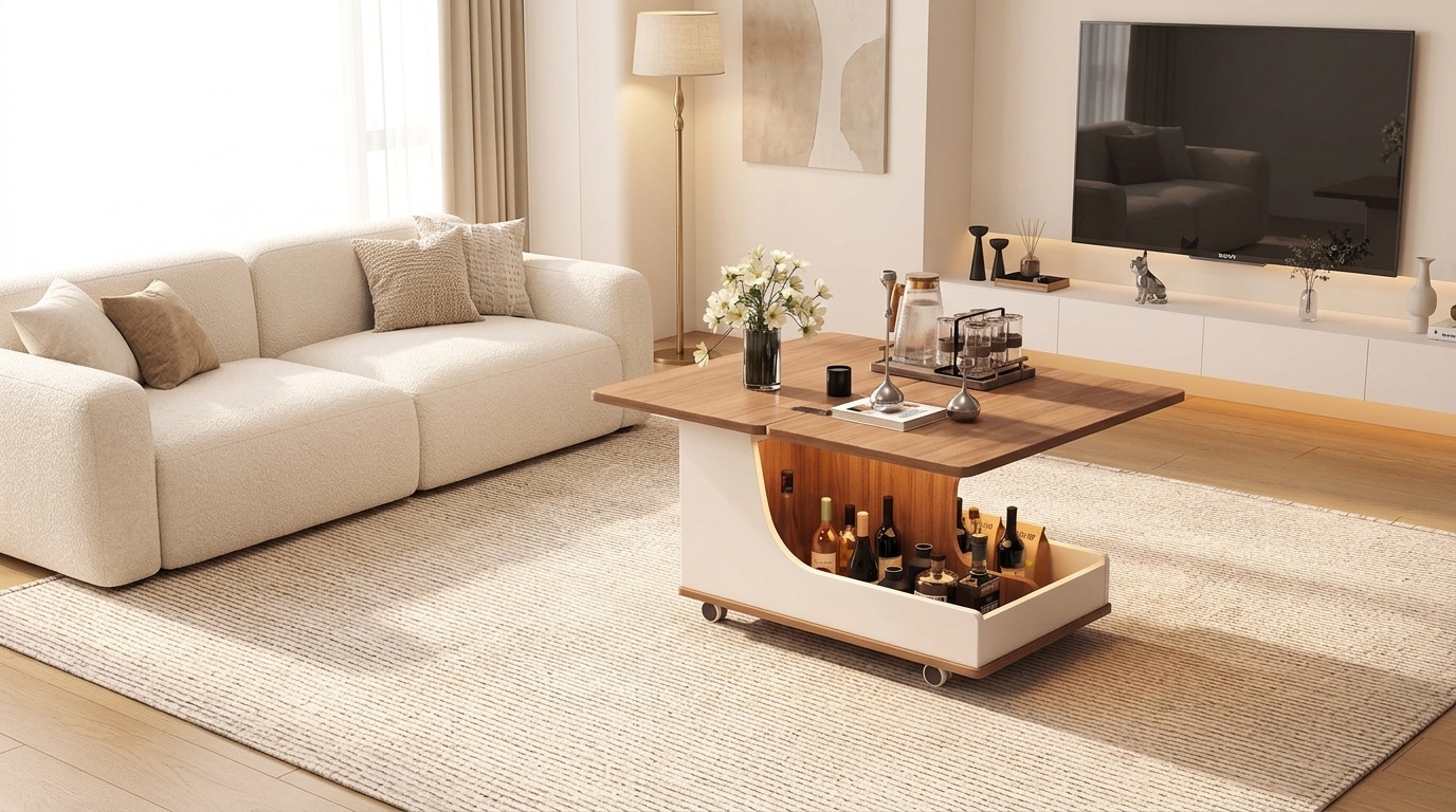 Các chất liệu mặt bàn và khung chân phổ biến trên bàn trà di động, giúp người dùng lựa chọn sản phẩm phù hợp về độ bền, thẩm mỹ và nhu cầu sử dụng