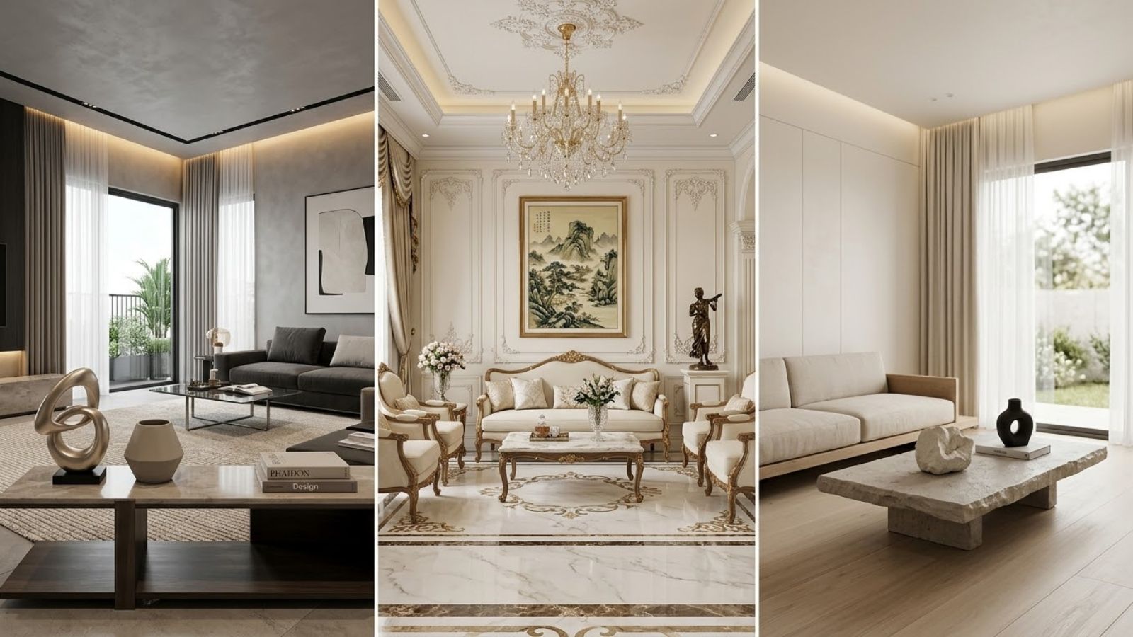 Đồ decor cao cấp theo phong cách hiện đại tân cổ điển tối giản