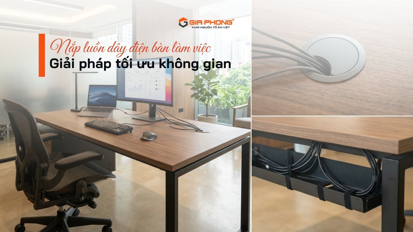 Nắp luồn dây điện bàn làm việc: Giải pháp tối ưu không gian - 1