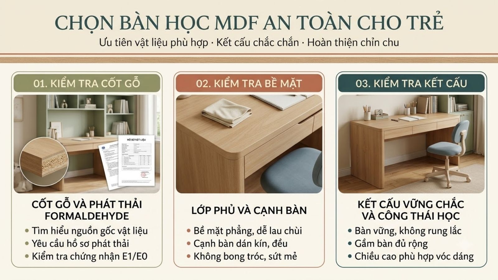 bàn học MDF