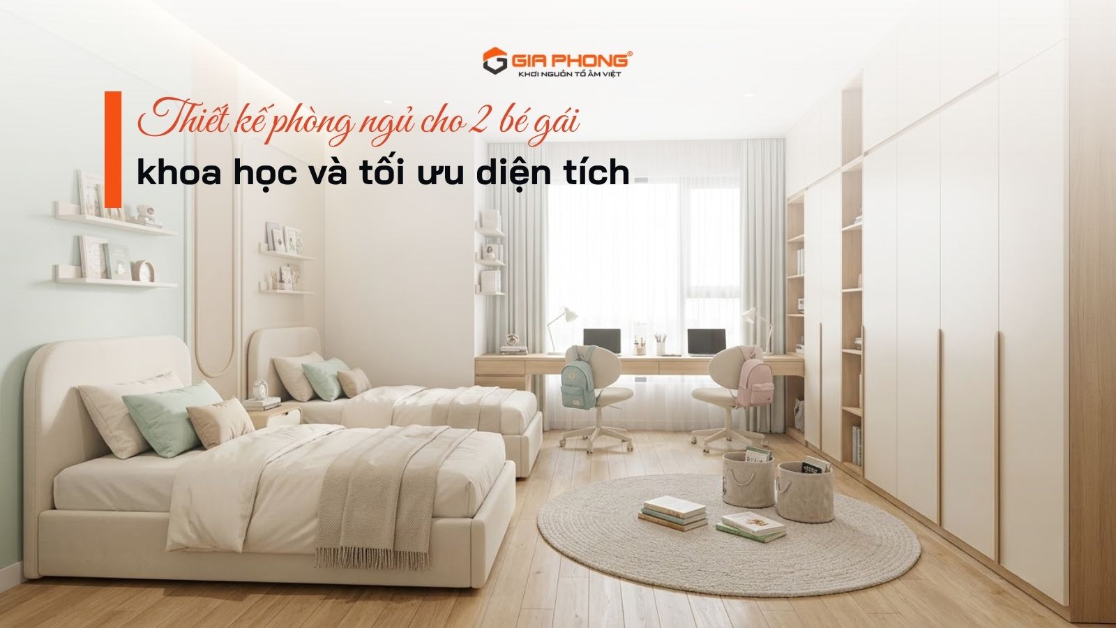 Thiết kế phòng ngủ cho 2 bé gái khoa học và tối ưu diện tích - 6