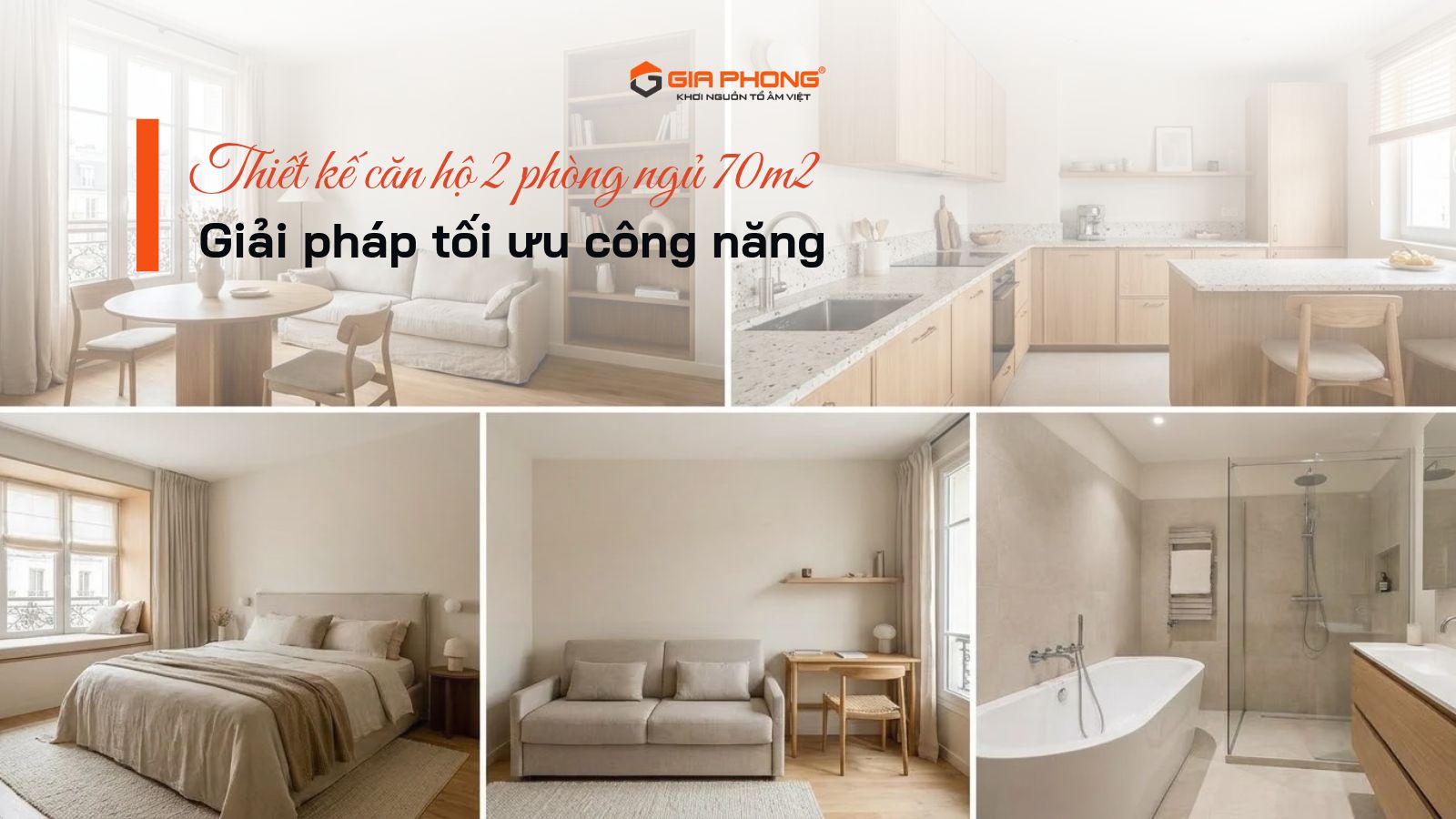 Thiết kế căn hộ 2 phòng ngủ 70m2: Giải pháp tối ưu công năng