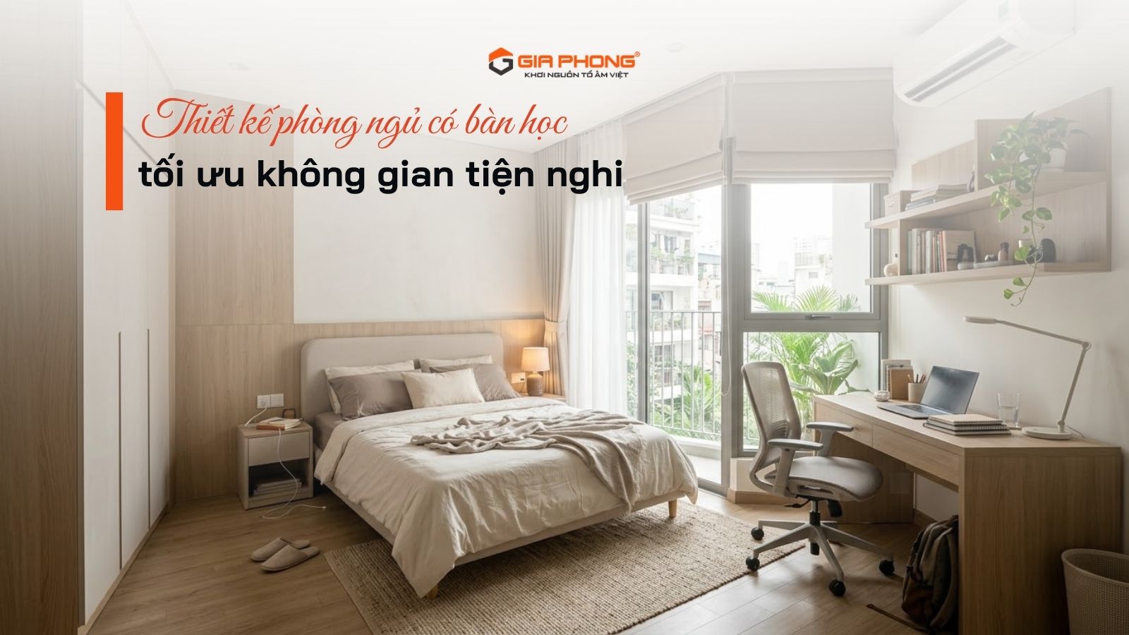 Thiết kế phòng ngủ có bàn học tối ưu không gian tiện nghi - 3