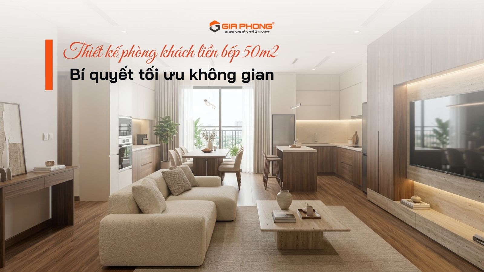 Thiết kế phòng khách liền bếp 50m2: Bí quyết tối ưu không gian - 4
